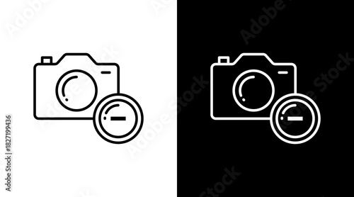 Zoom Out White Icon Set Design