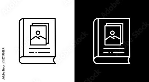 Photobook White Icon Set Design