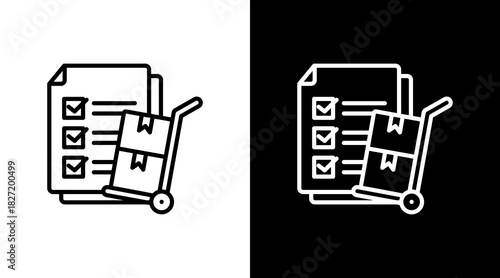 Sourcing Strategy White Icon Set Design