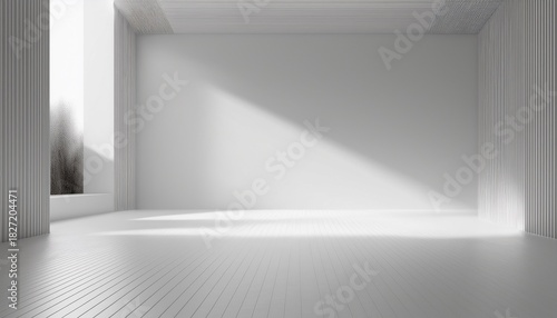 abstract white studio background for product presentation empty room with shadows friendly interior concept 3d render mock up for exhibitions copy space minimal concept