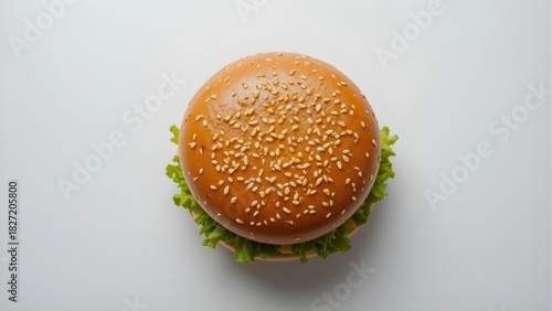 Premium Burger Photo for Advertising. Gourmet Burger Studio Shot. Juicy Layered Cheeseburger Close Up. Clean Background Burger Photography. Classic Beef Burger for Menu and Promo