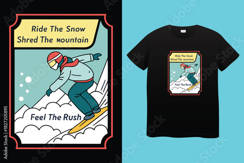 Short sleeved cotton sports t shirt decorated winter snowflakes. Six pointed fluffy snowflakes symbol of winter weather. Comfortable summer clothes. Vector ornament for design of textile and fabric