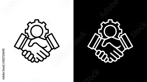 Handshake With Icon Set Design