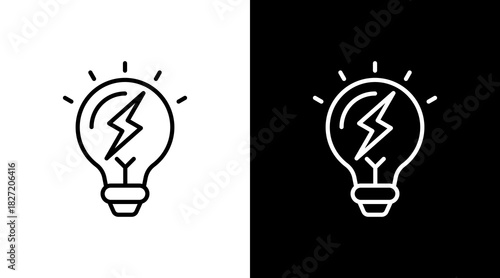 Light Bulb With Icon Set Design