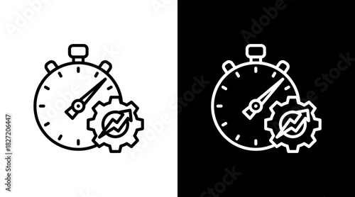 Stopwatch With Icon Set Design