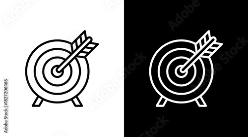 Target Arrow With Icon Set Design