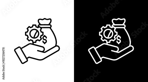 Hand With Money With Icon Set Design