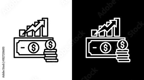 Money Growth With Icon Set Design