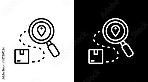 Product Tracking White Icon Set Design