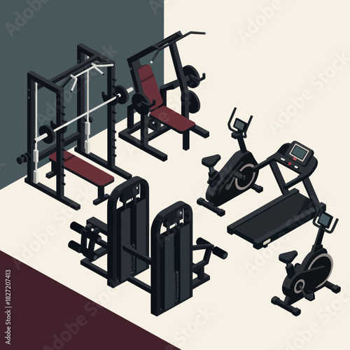 Isometric Gym Equipment Set for Fitness and Workout.