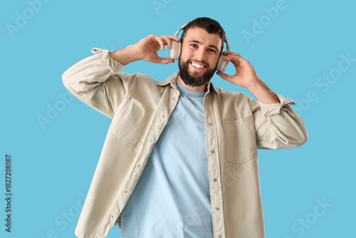 Handsome young happy man in...