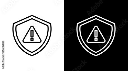 Risk Shield Outline White Icon Set Design