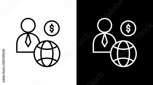 Nonprofit Board Outline White Icon Set Design