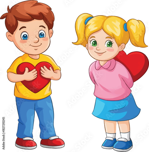 boy and girl with a gift