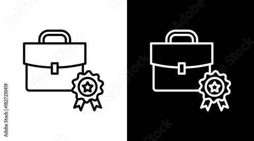 Brand Identity Outline White Icon Set Design