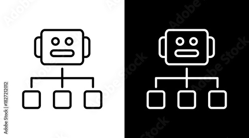 Channel Bot Outline White Icon Set Design