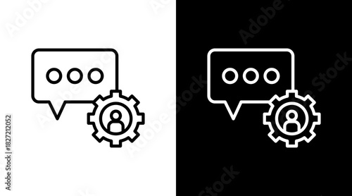 Help Chat Outline White Icon Set Design