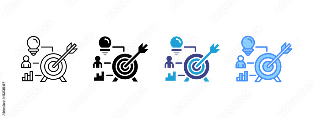 Obraz premium Target icon set multiple style collection
