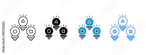 Ideas icon set multiple style collection
