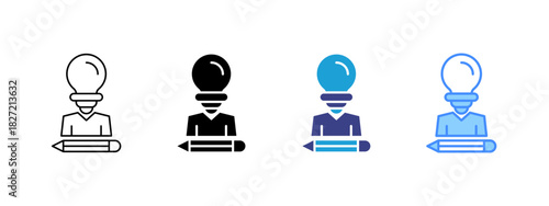 Creation icon set multiple style collection