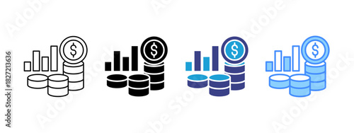 Finance icon set multiple style collection