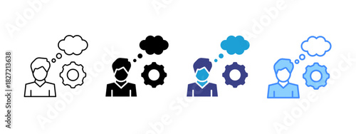 Think icon set multiple style collection