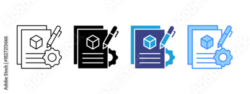 Prototype icon set multiple style collection