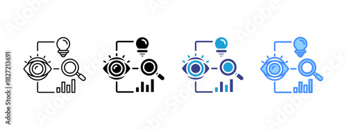 Vision icon set multiple style collection