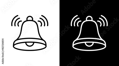 Notification Bell With Icon Set Design