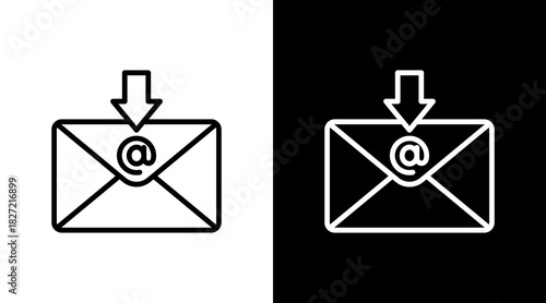 Email Inbox With Icon Set Design