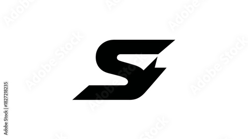 Stylish black letter S logo design on white background, abstract modern lettermark symbol for branding or initial concept.