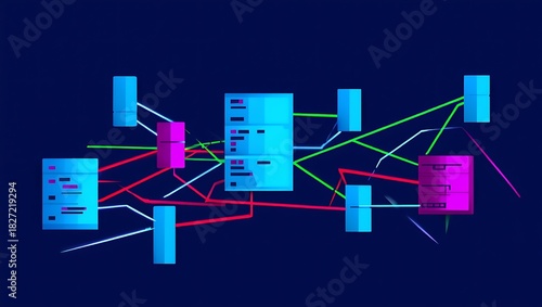 An intricate web of connections representing a digital network or organizational flowchart for data analysis and system architecture