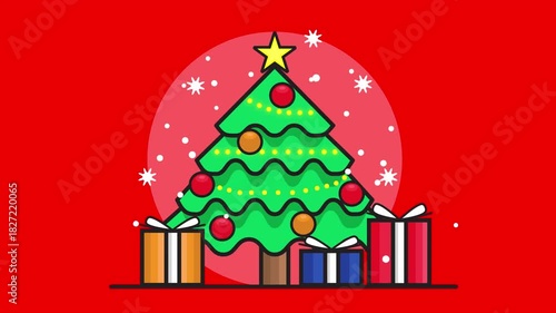 Christmas Tree Motion Graphic Animation