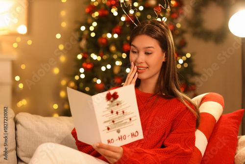 Beautiful young woman readi...