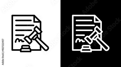 Legal Document With Icon Set Design