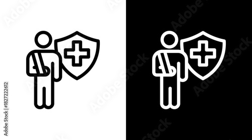 Casualty Insurance With Icon Set Design