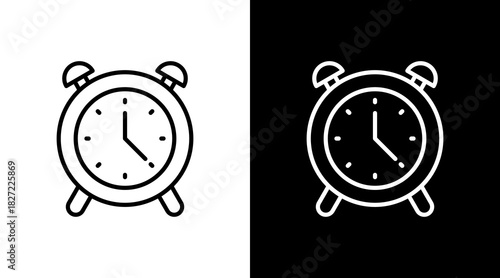 Alarm Clock With Icon Set Design