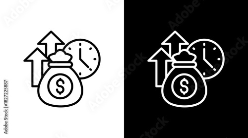 Time Is Money With Icon Set Design