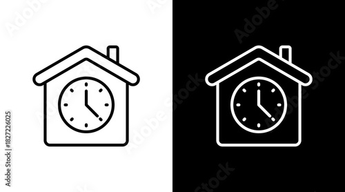 House Time With Icon Set Design