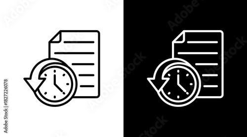 History Document With Icon Set Design