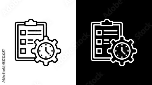 Project Timeline With Icon Set Design
