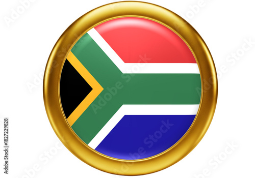Glossy South Africa Flag Button with Golden Frame - National Emblem and Patriotism Icon Free Download Glossy South Africa Flag Button with Golden Frame - National Emblem and Patriotism Icon - GFXLoad