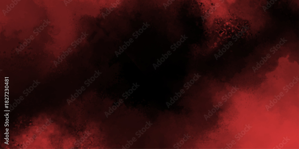 Naklejka premium Abstract red and black smoke texture background. Moody Dark Red Abstract Gradient with Foggy Painting Texture and Cloudy Edges on a Header Ban. Red smoke on dark background. Dark Red vector bg.