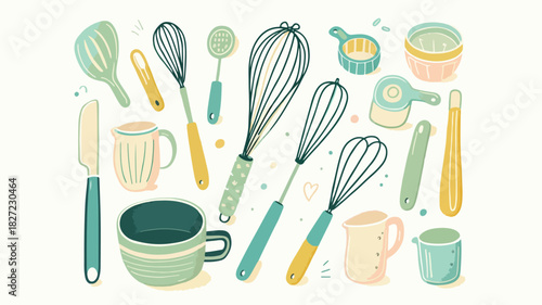 simple vector illustration of cooking utensils