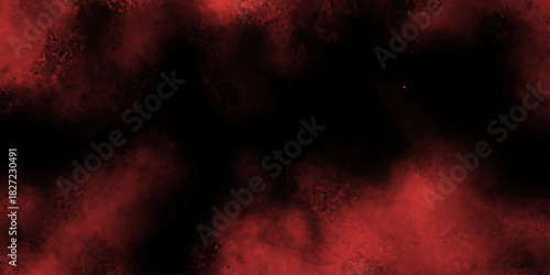 Abstract red and black smoke texture background.  Moody Dark Red Abstract Gradient with Foggy Painting Texture and Cloudy Edges on a Header Ban. Red smoke on dark background. Dark Red vector bg.