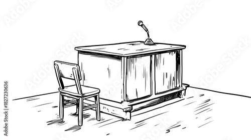 black and white courtroom scene sketch clip art preview