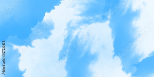 The nature of blue sky with cloud in the morning. panorama sky and cloud summertime beautiful background. Beautiful cloud in blue sky. Clear Blue Sky with Fluffy White Clouds on Sunny Day. 