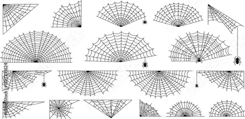 Spider Web Collection A Diverse Set of Illustrations for Halloween and Spooky Designs