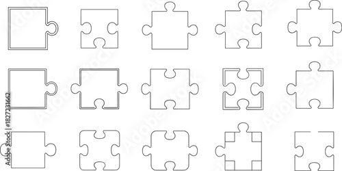 Puzzle Pieces Diverse Shapes and Styles for Conceptual Design and Creative Projects