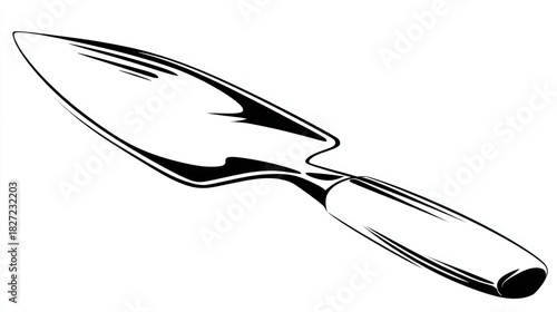 black and white trowel garden tool clip art preview